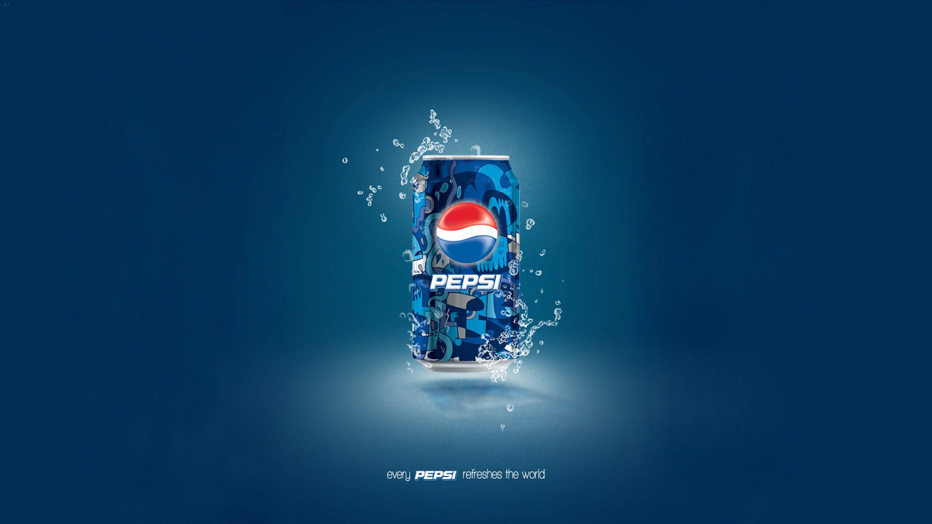 Refreshing Pepsi Soft Drink With Ice Water Effect Background