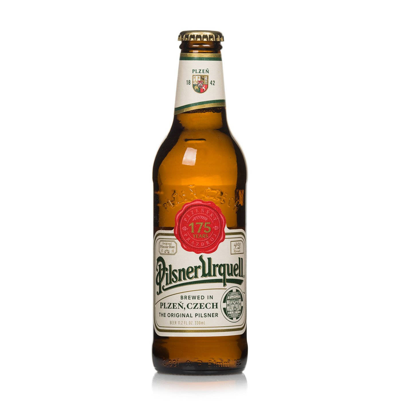 Refreshing Pilsner Urquell Beer Bottle Background