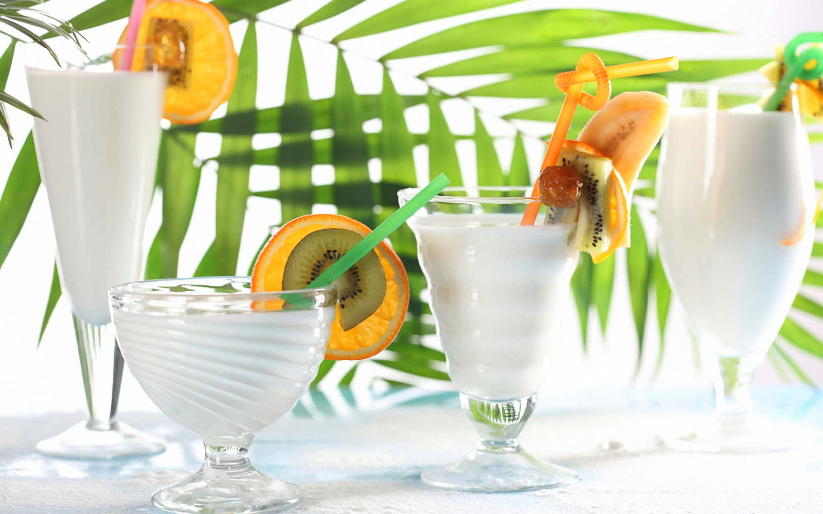 Refreshing Pina Colada Cocktail In A Unique Glass Background