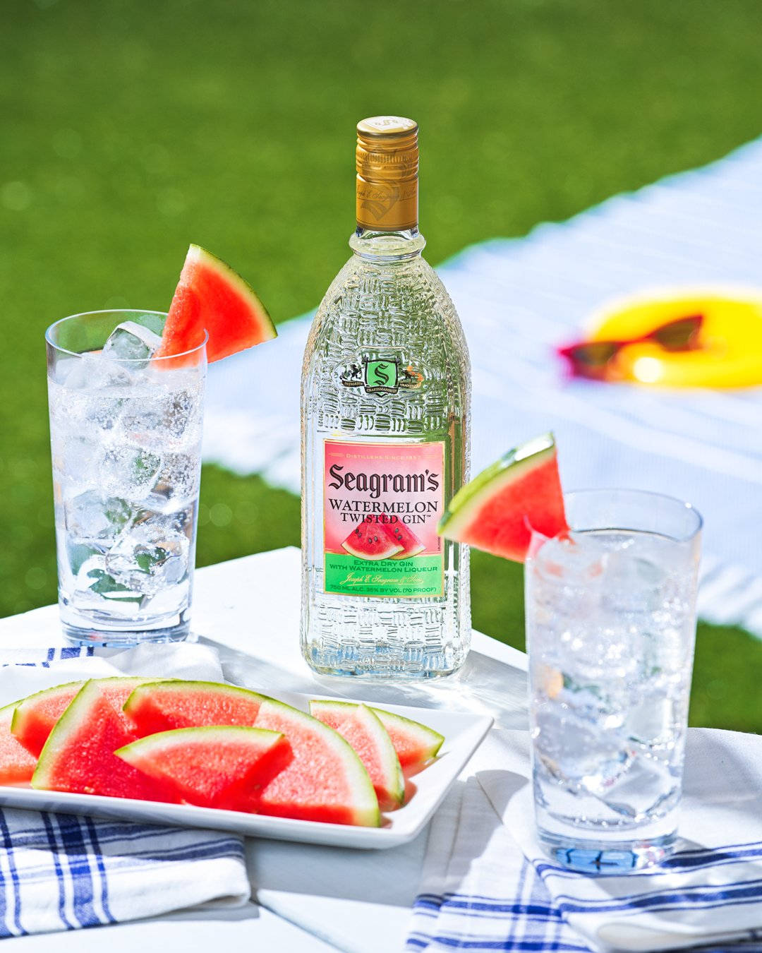 Refreshing Seagram's Watermelon Vodka Cocktail Background