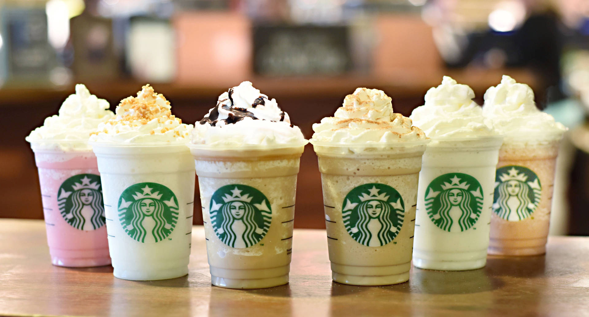 Refreshing Starbucks Frappuccinos Background