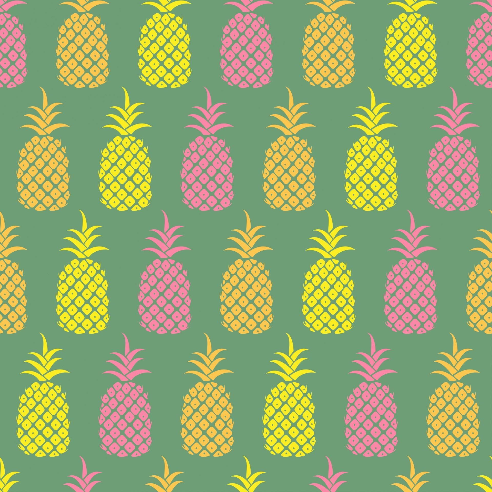 Refreshingly Colored Pineapple Pattern Background