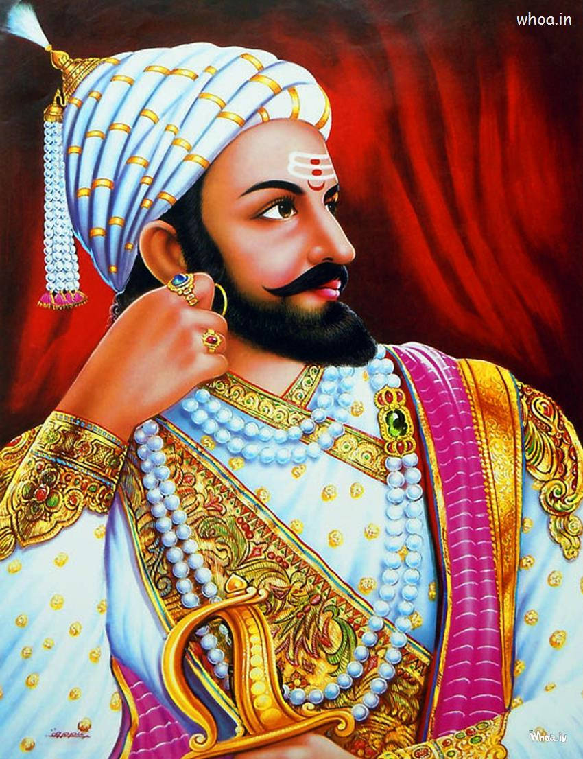 Regal Painting Of Chhatrapati Shivaji Maharaj Background