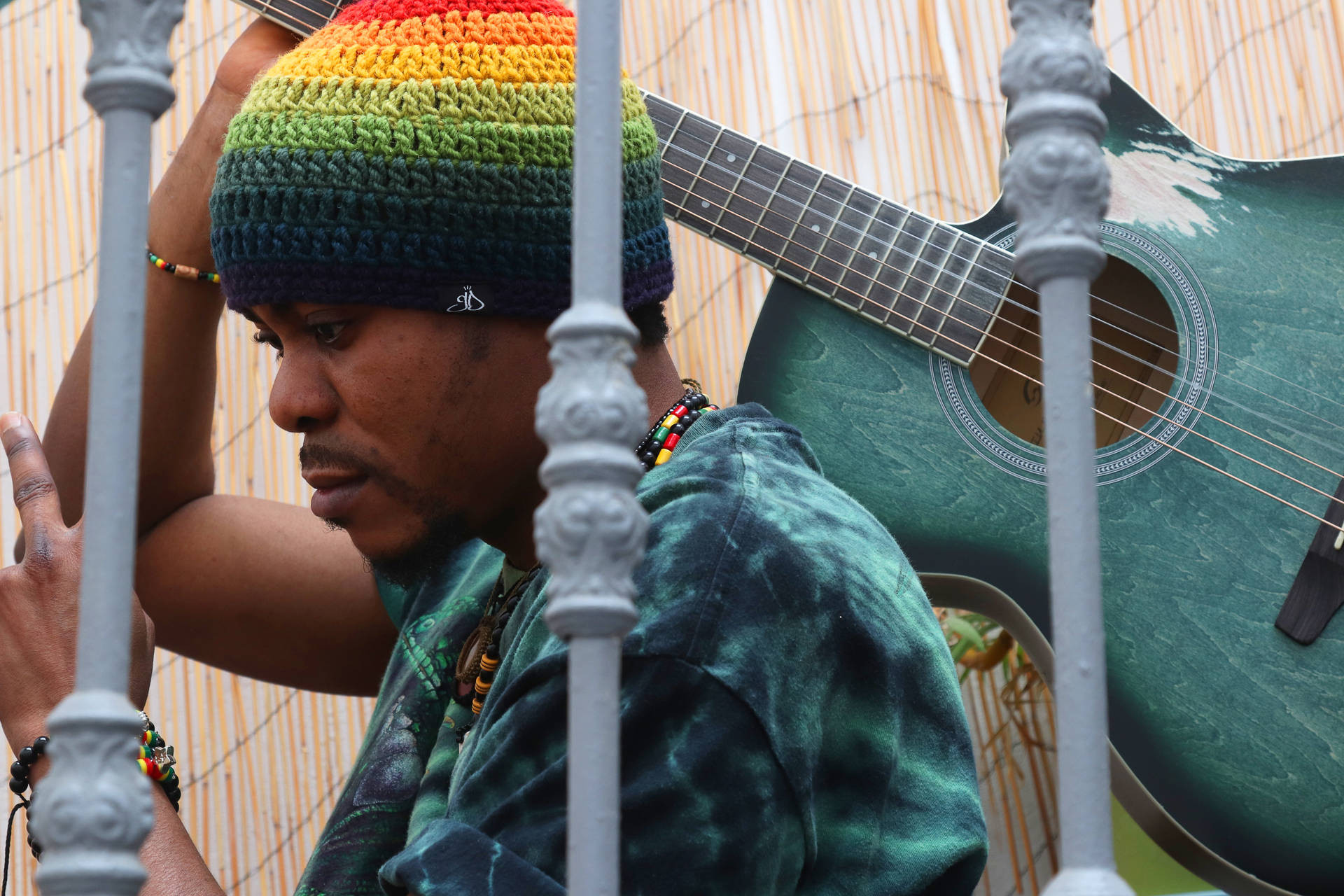 Reggae Artist With Rastafari Hat Background