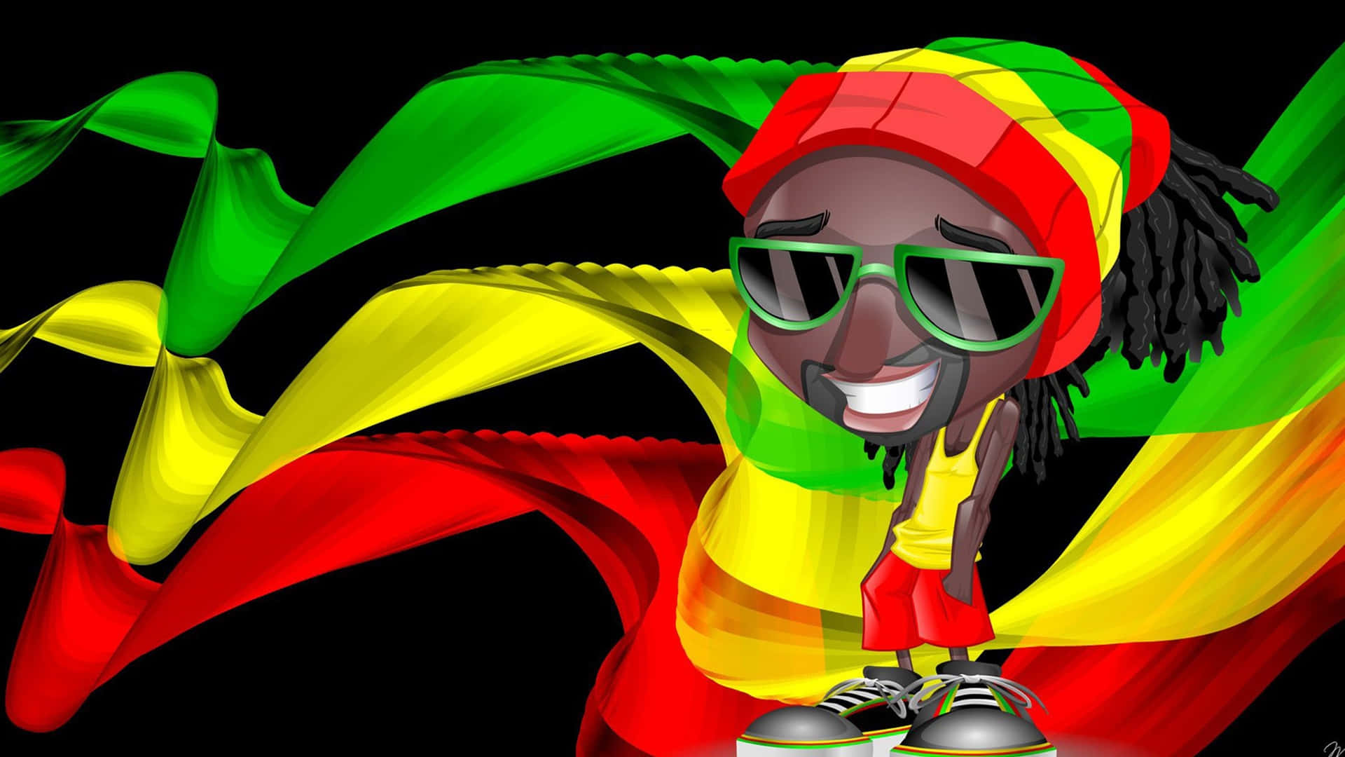 Reggae Music And The Rastafarian Culture Are Loved All Over The World. Background