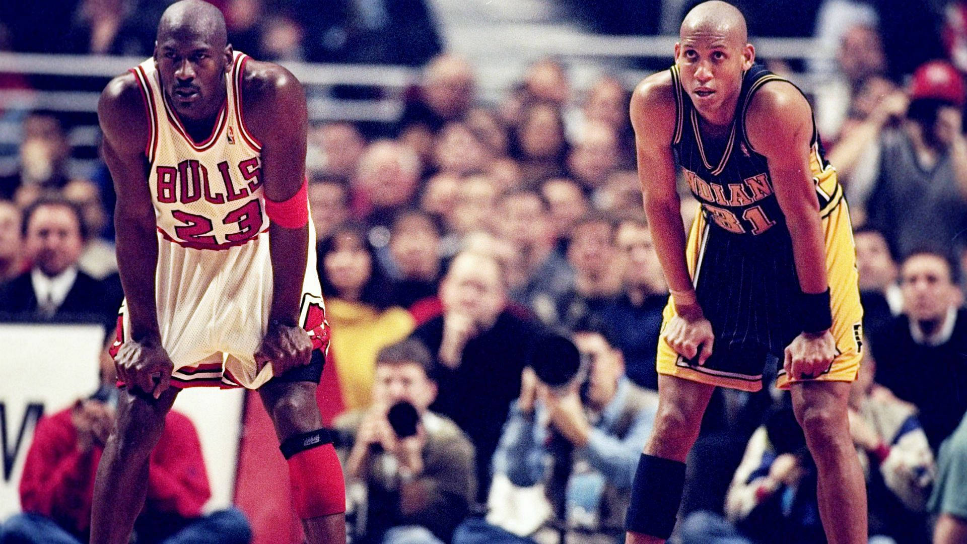 Reggie Miller And Michael Jordan Match Background