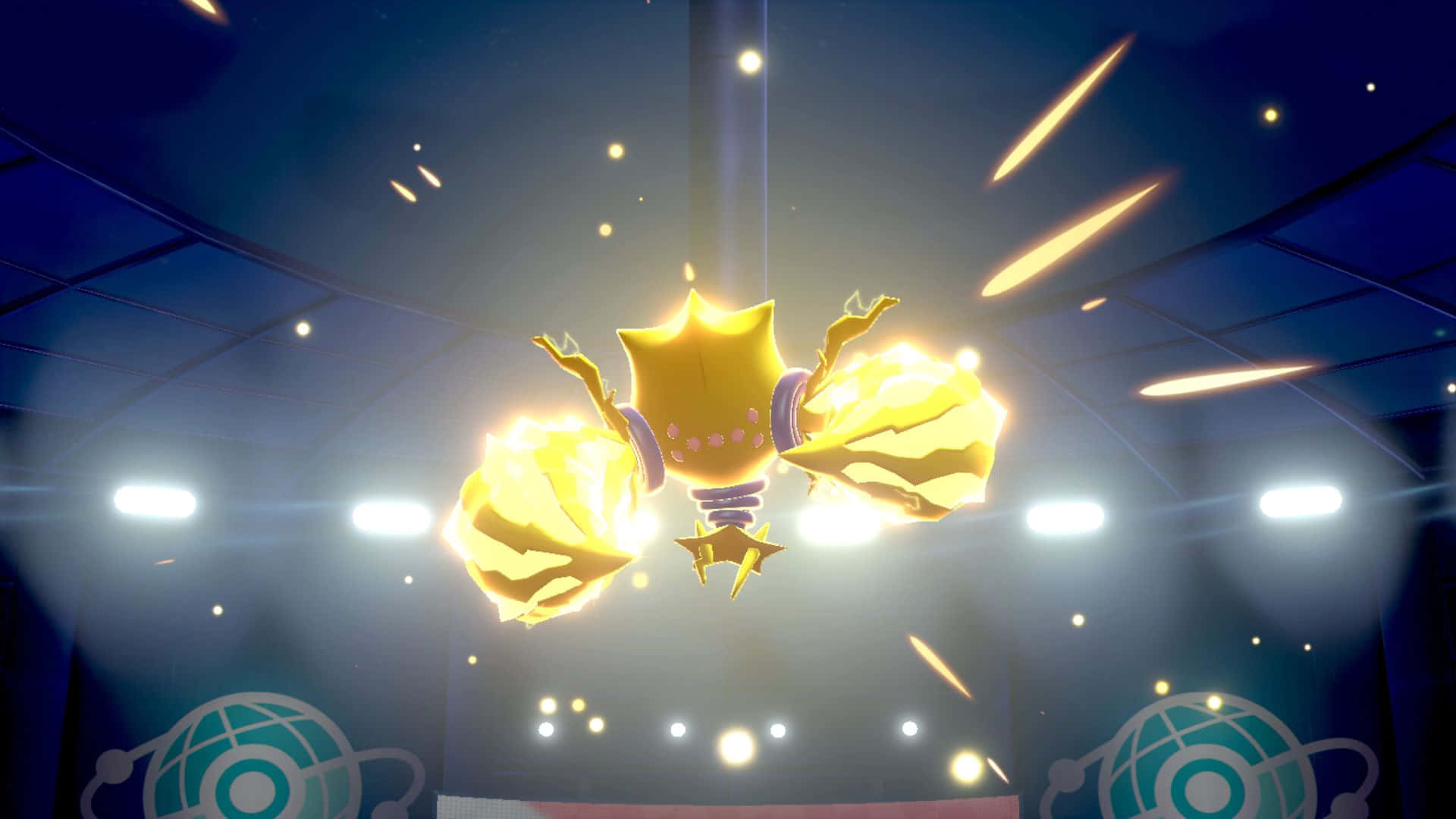 Regieleki In Stadium With Bright Lights Background