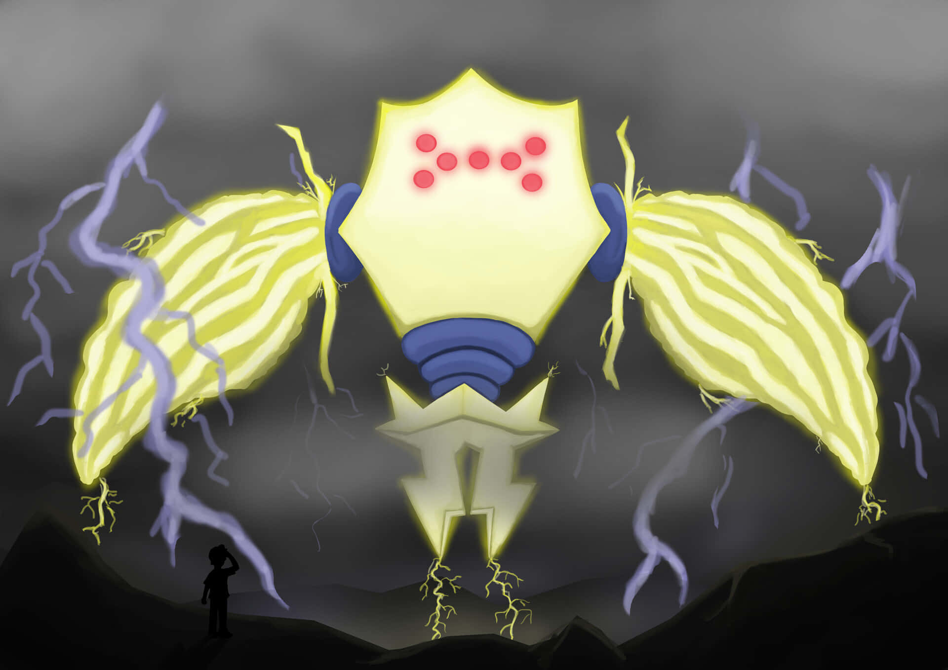 Regieleki In Thunderstorm Background