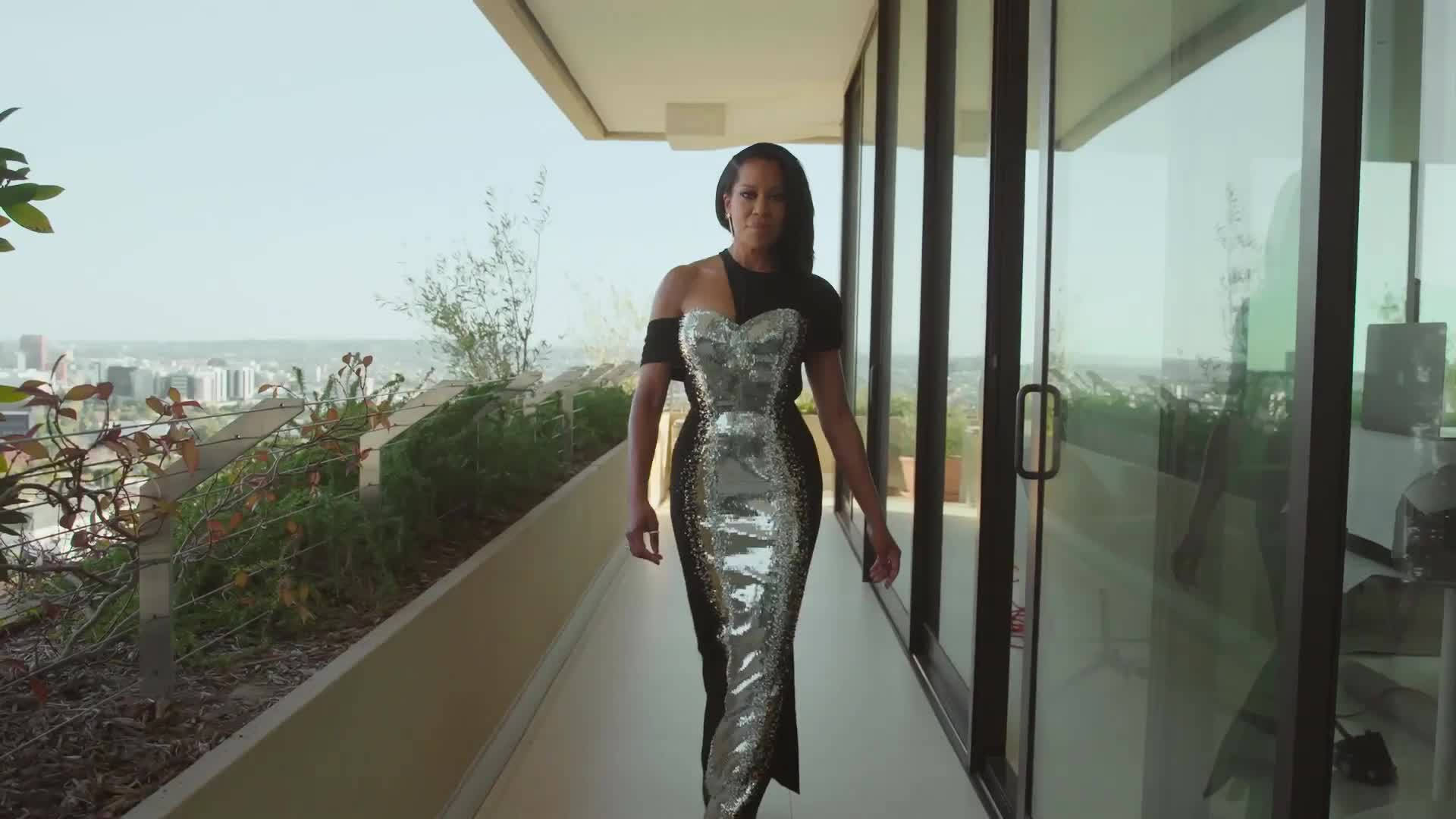 Regina King In Silver Dress