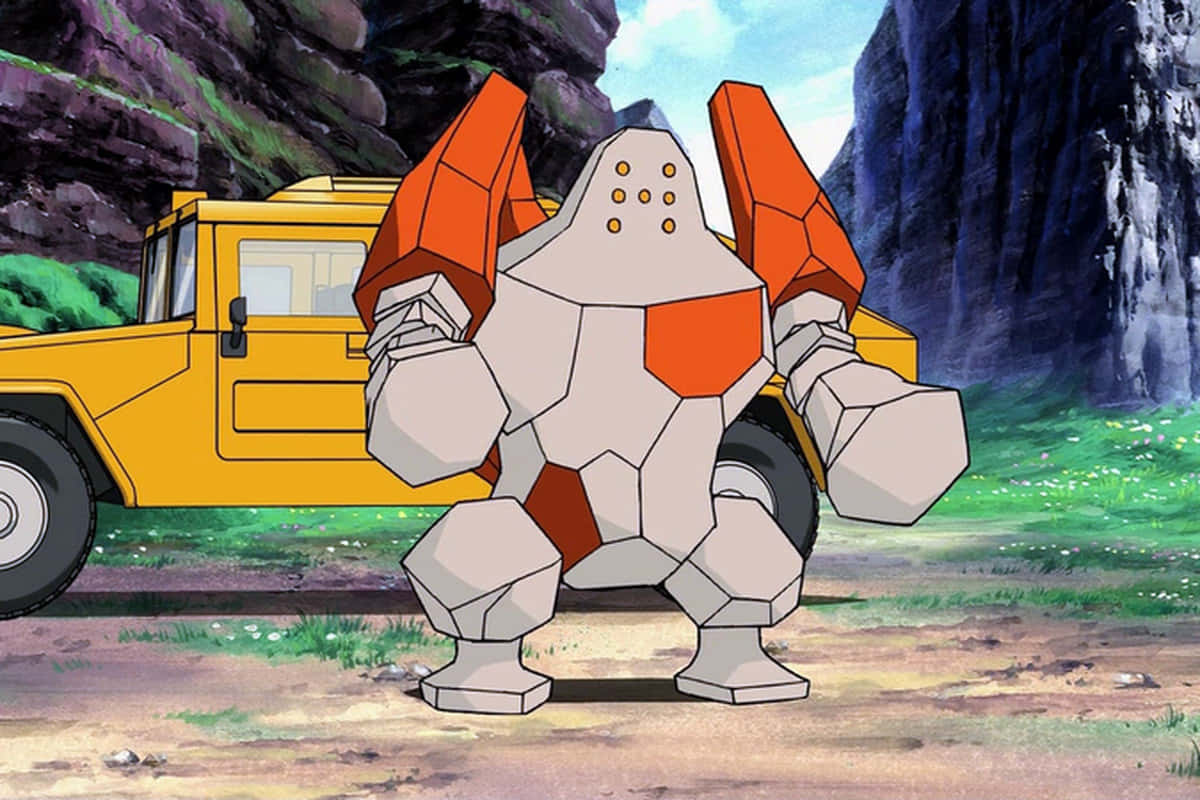 Regirock In The Pokemon Anime Background