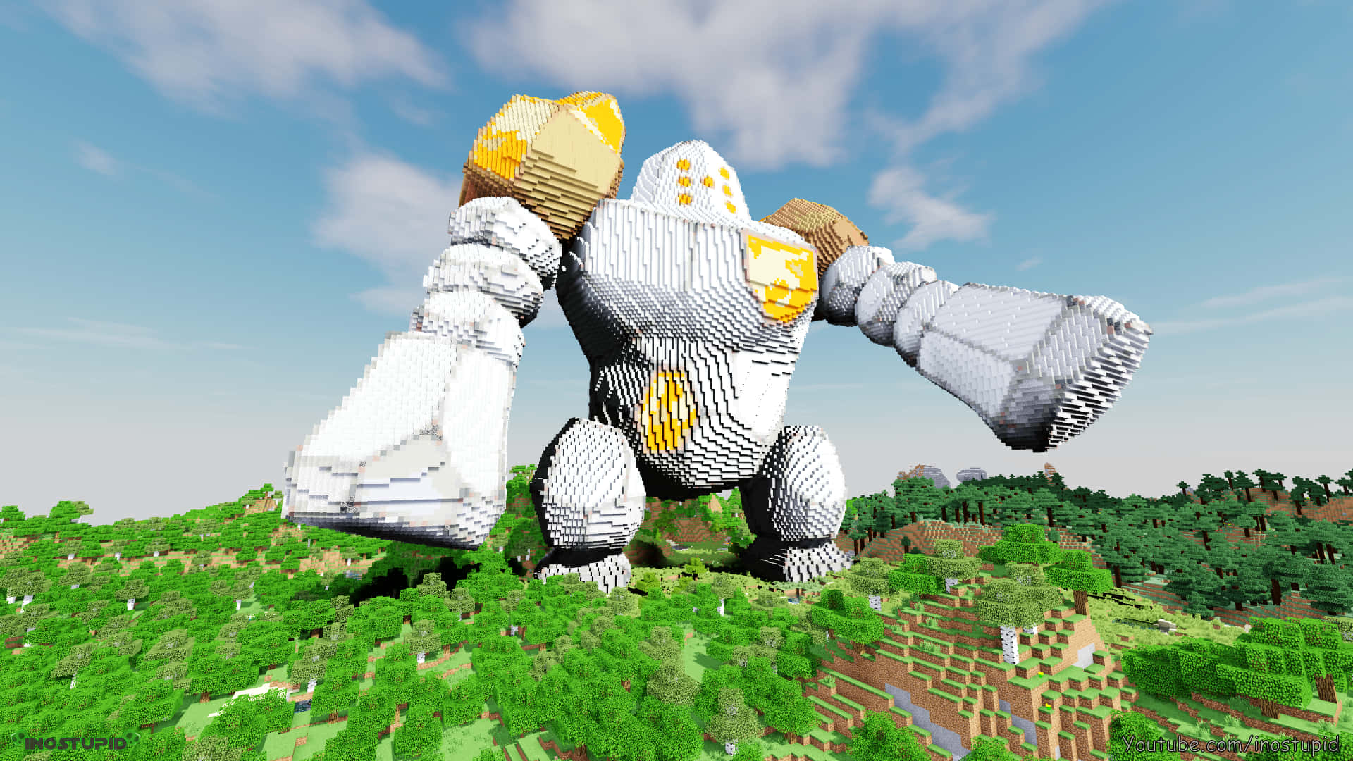 Regirock Made In Minecraft Background