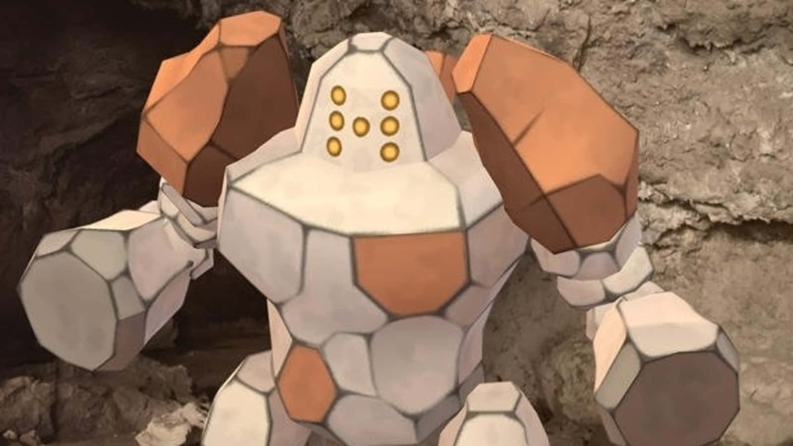 Regirock Walking Out Of A Cave Background