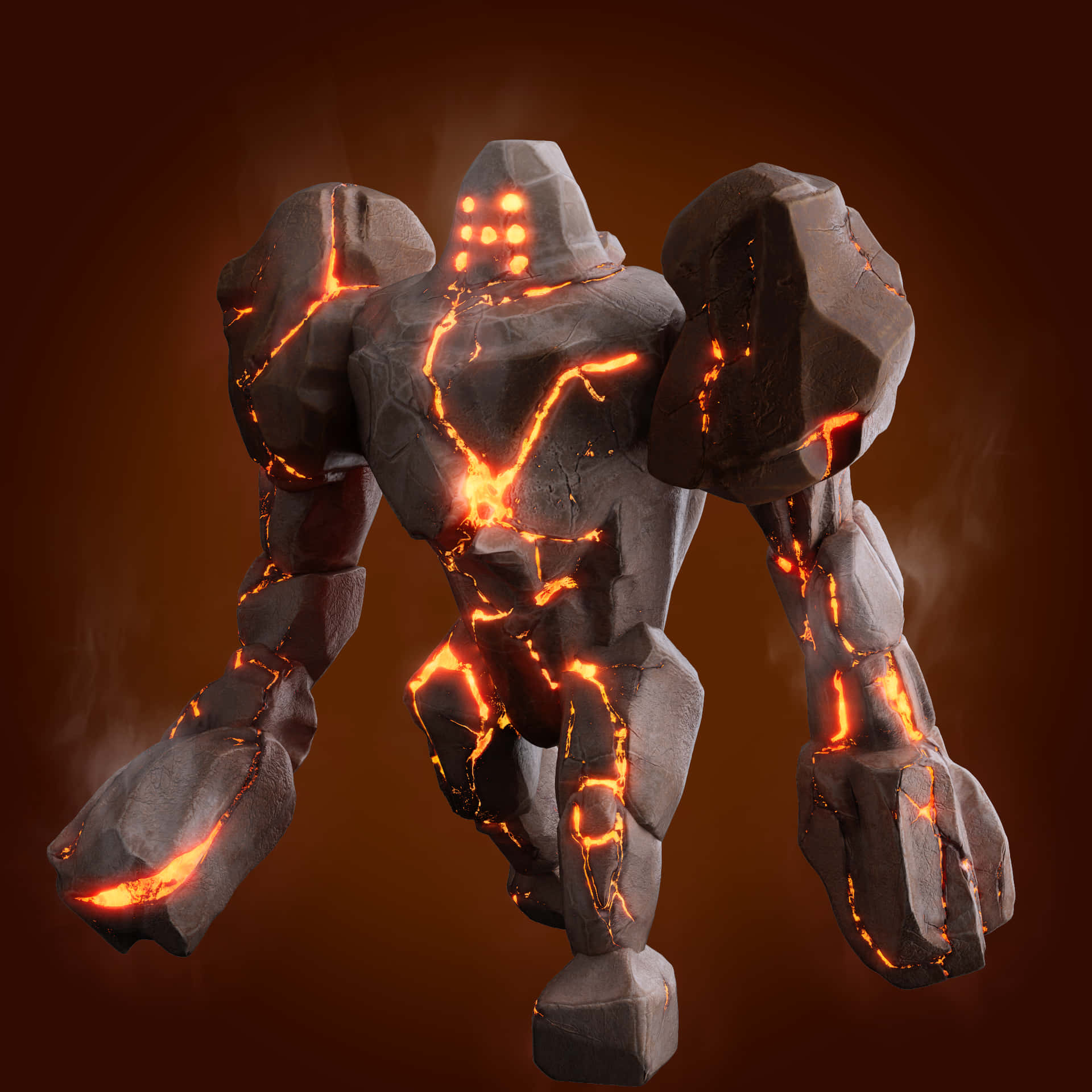 Regirock With An Epic Magma Effect Background