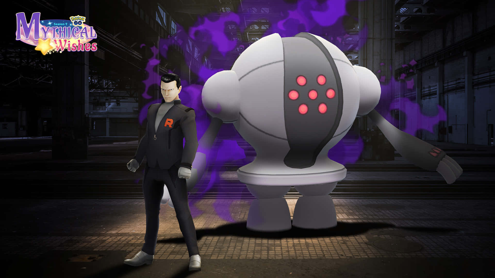 Registeel And Giovanni Mythical Wishes Background