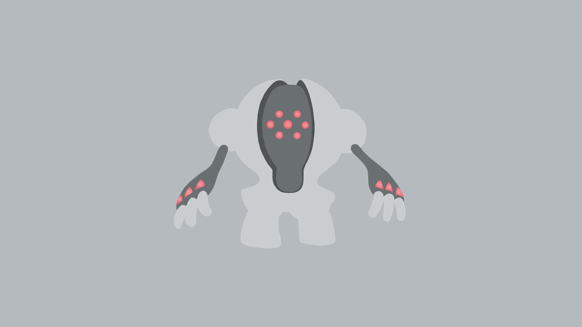 Registeel Gray Minimalist Illustration Background