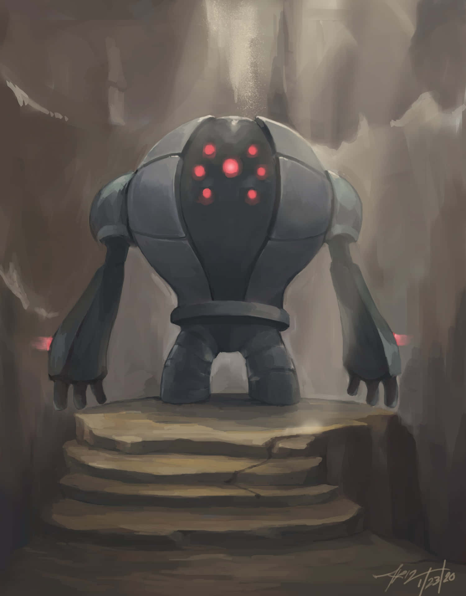 Registeel In A Cave Background