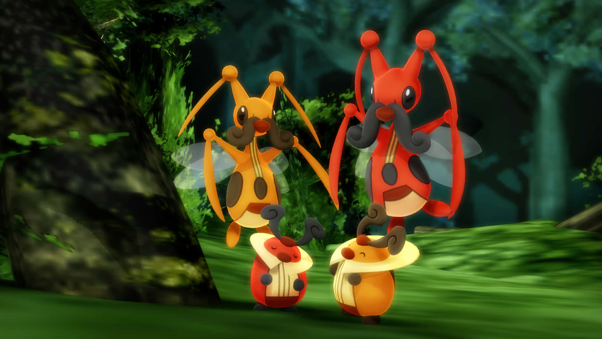 Regular And Shiny Kricketune With Kricketot