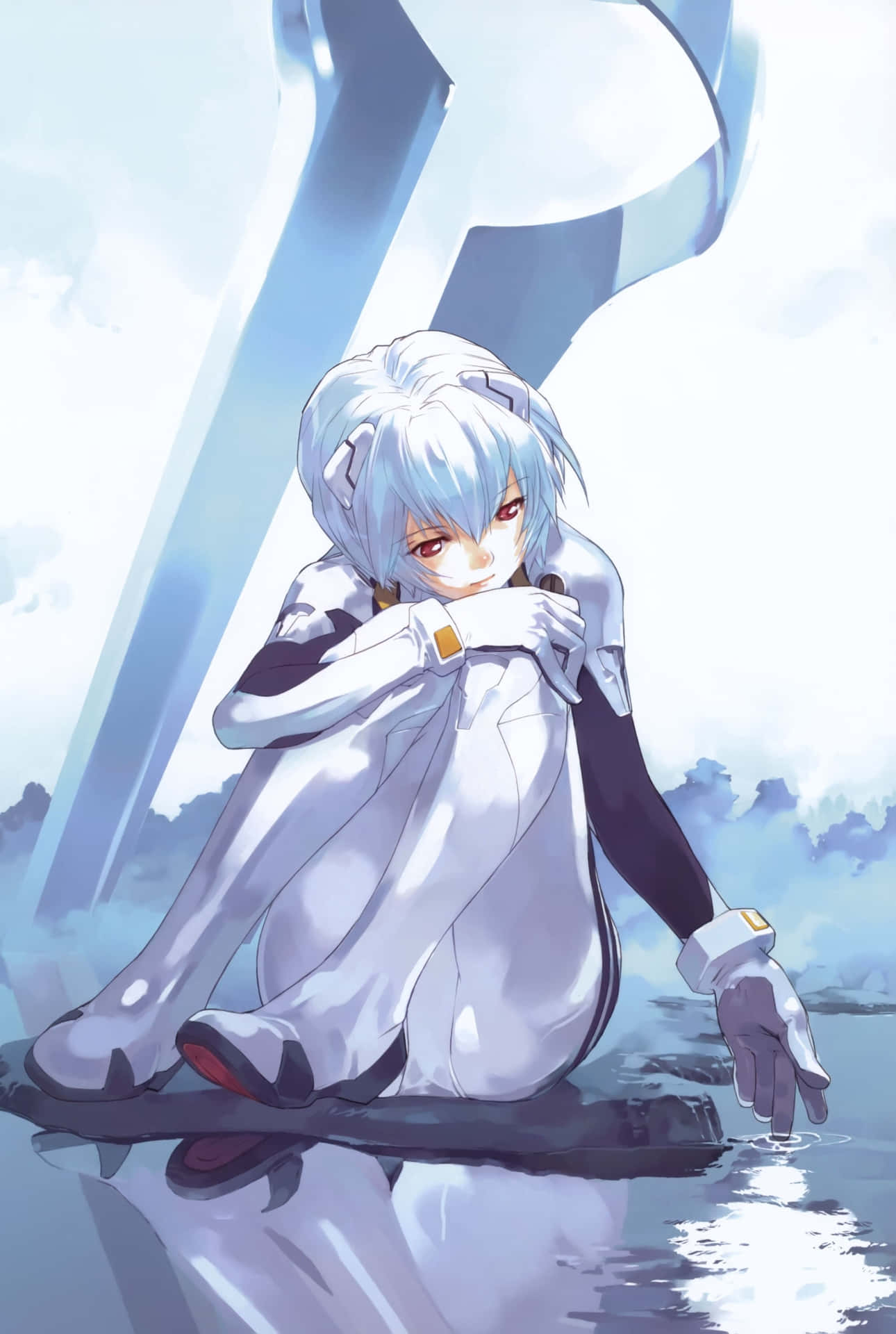 Rei Ayanami In A Mystical Pose Background