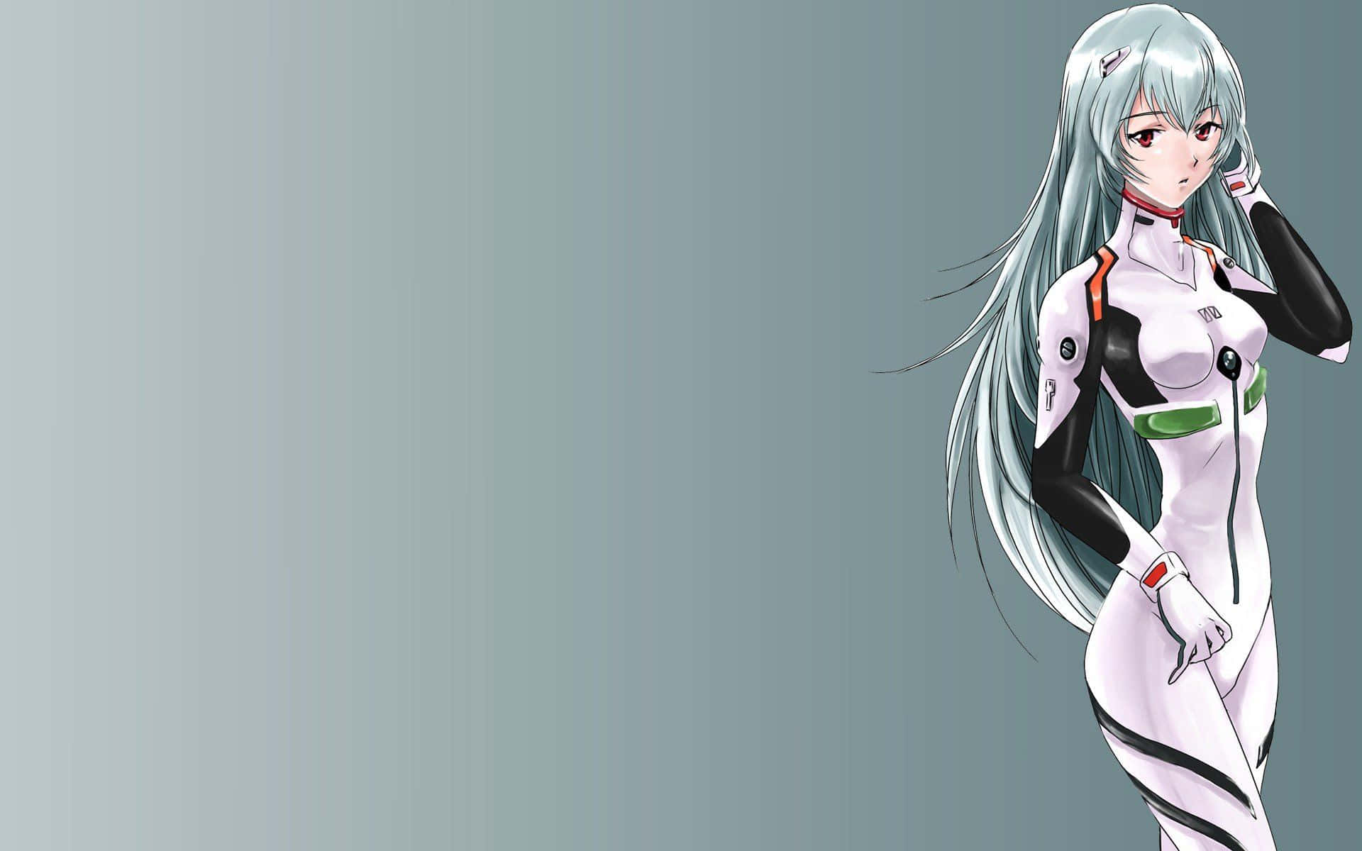 Rei Ayanami In A Thoughtful Pose Background