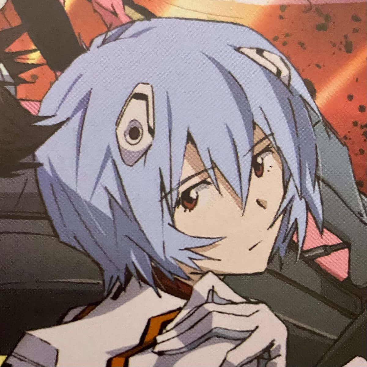 Rei Ayanami In Deep Thought Background