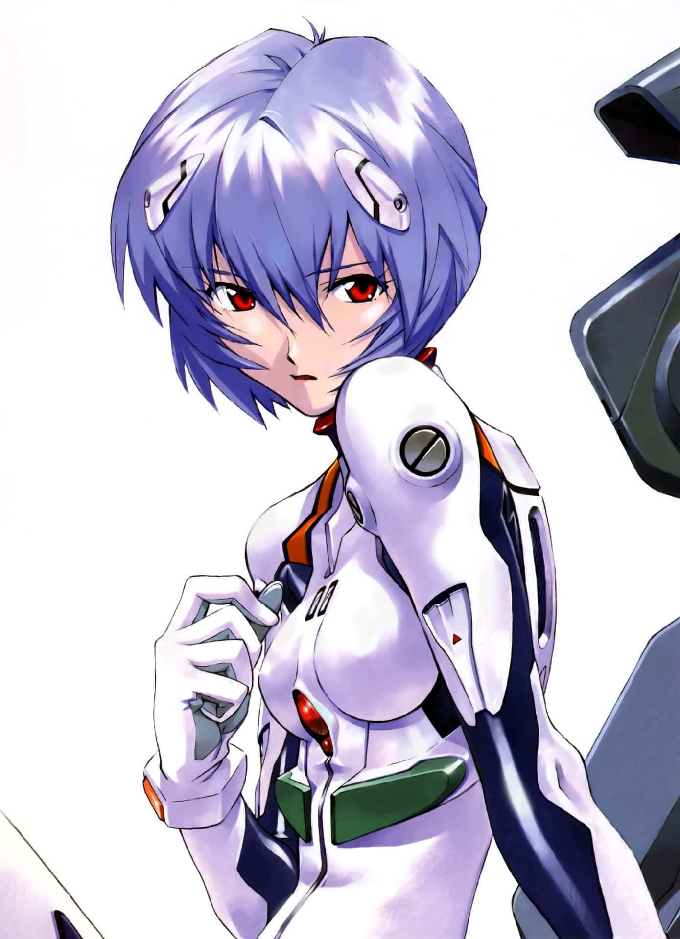 Rei Ayanami In Her Iconic Plugsuit Background