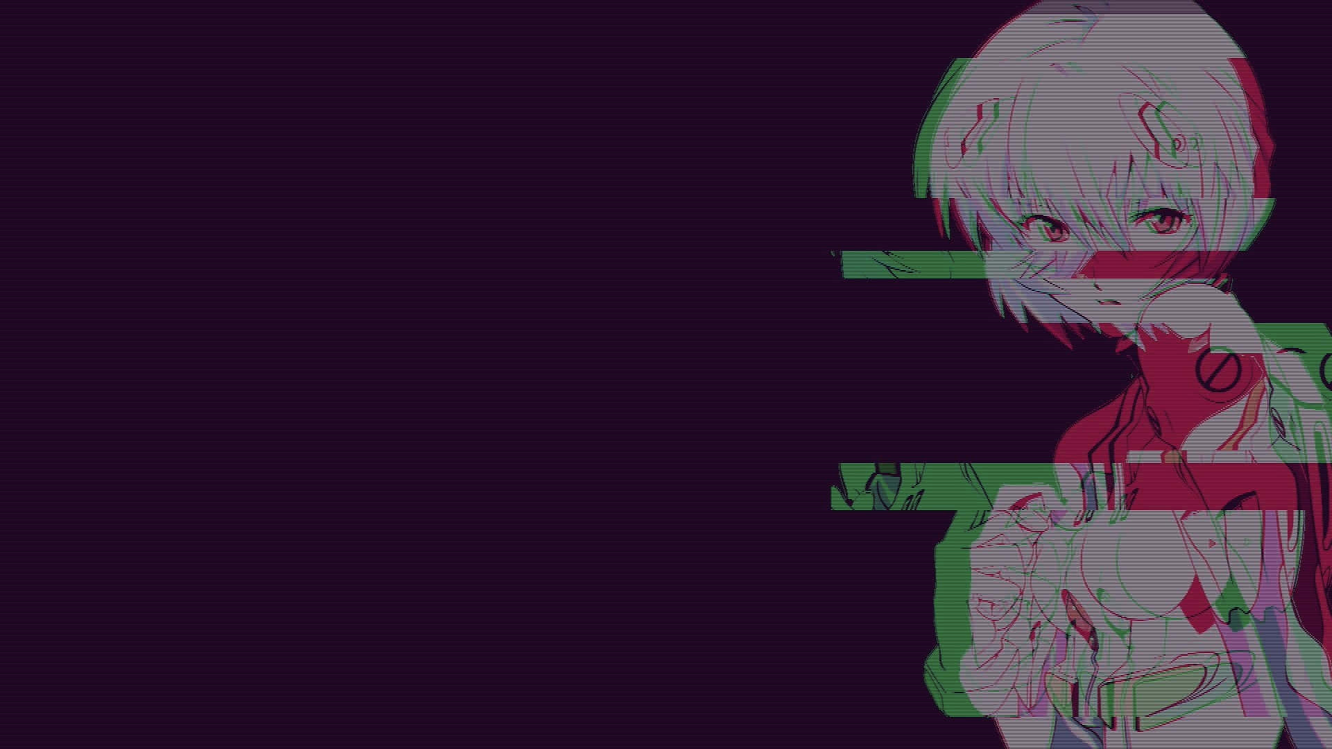 Rei Ayanami Vaporwave Anime Background