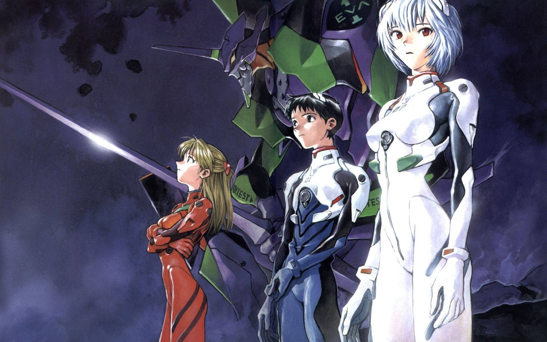 Rei Shinji Asuka Neon Genesis Evangelion Background