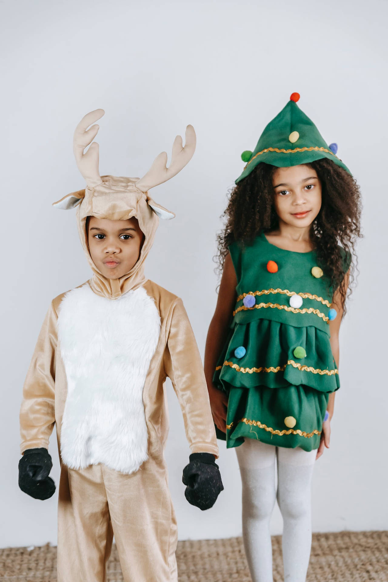 Reindeer Christmas Tree Costume Funny Christmas Background