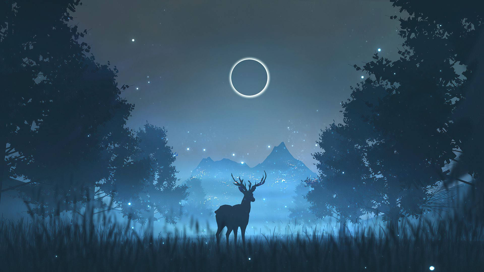Reindeer Digital Graphic Art Background
