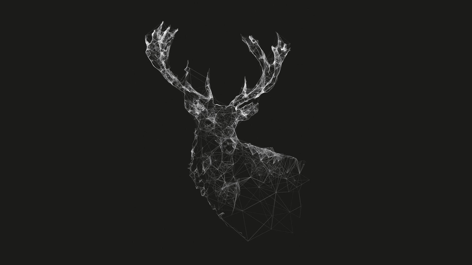 Reindeer Graphic Art Background Black