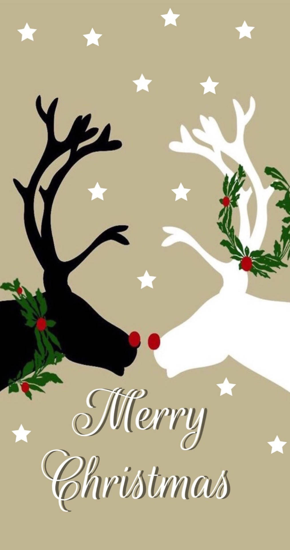 Reindeers Christmas Phone Background