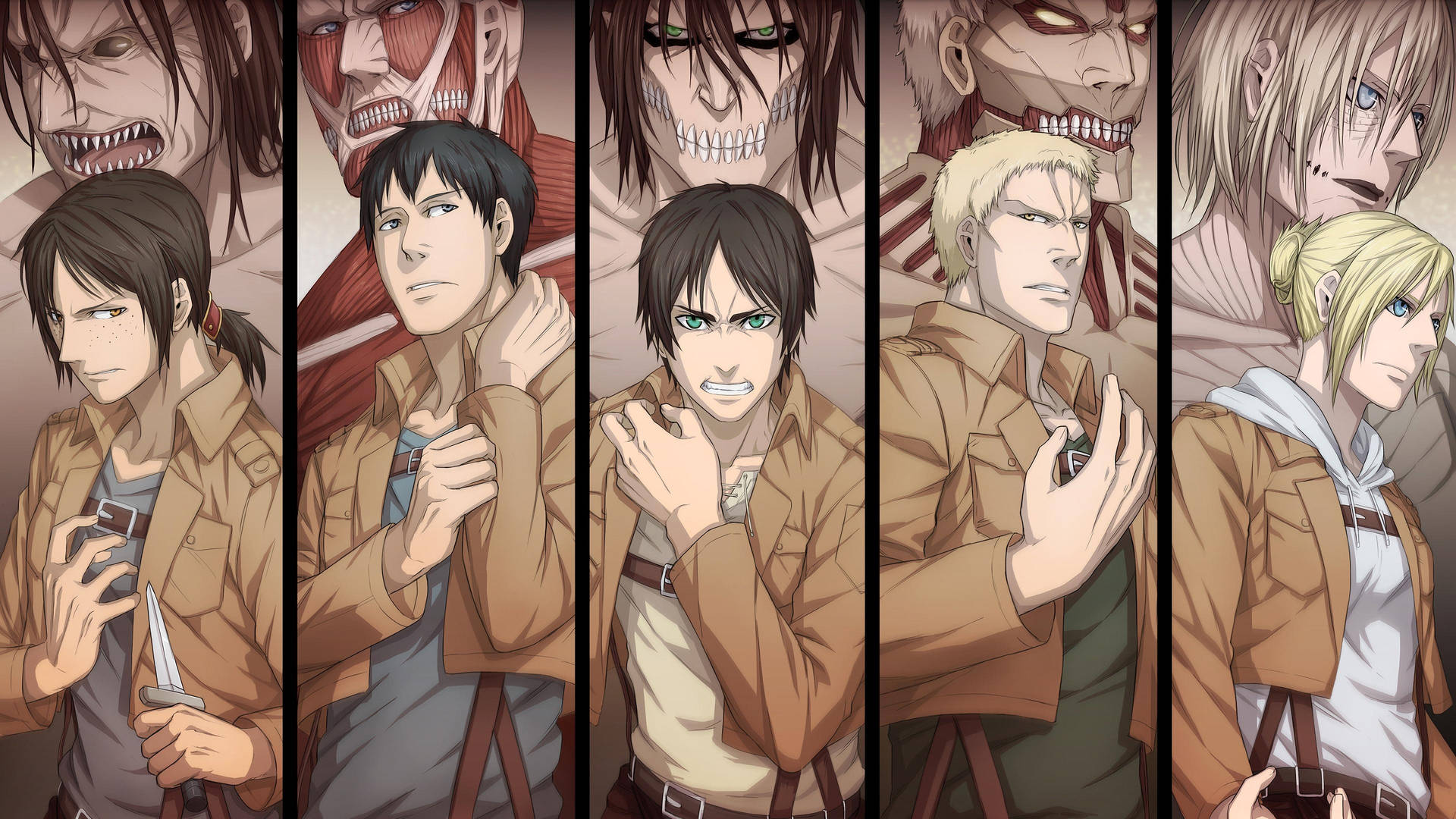 Reiner With Other Titan Shifters Collage Background