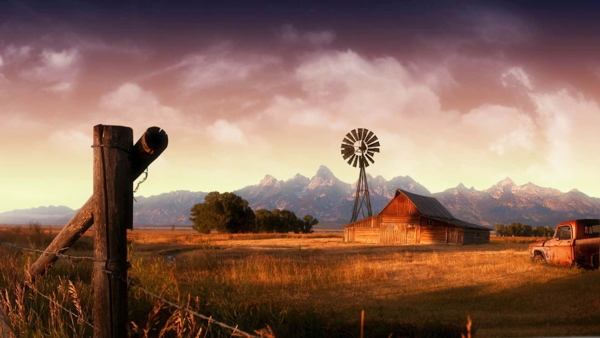 Relax And Unwind In The Comfort Of A Farmhouse Desk Background