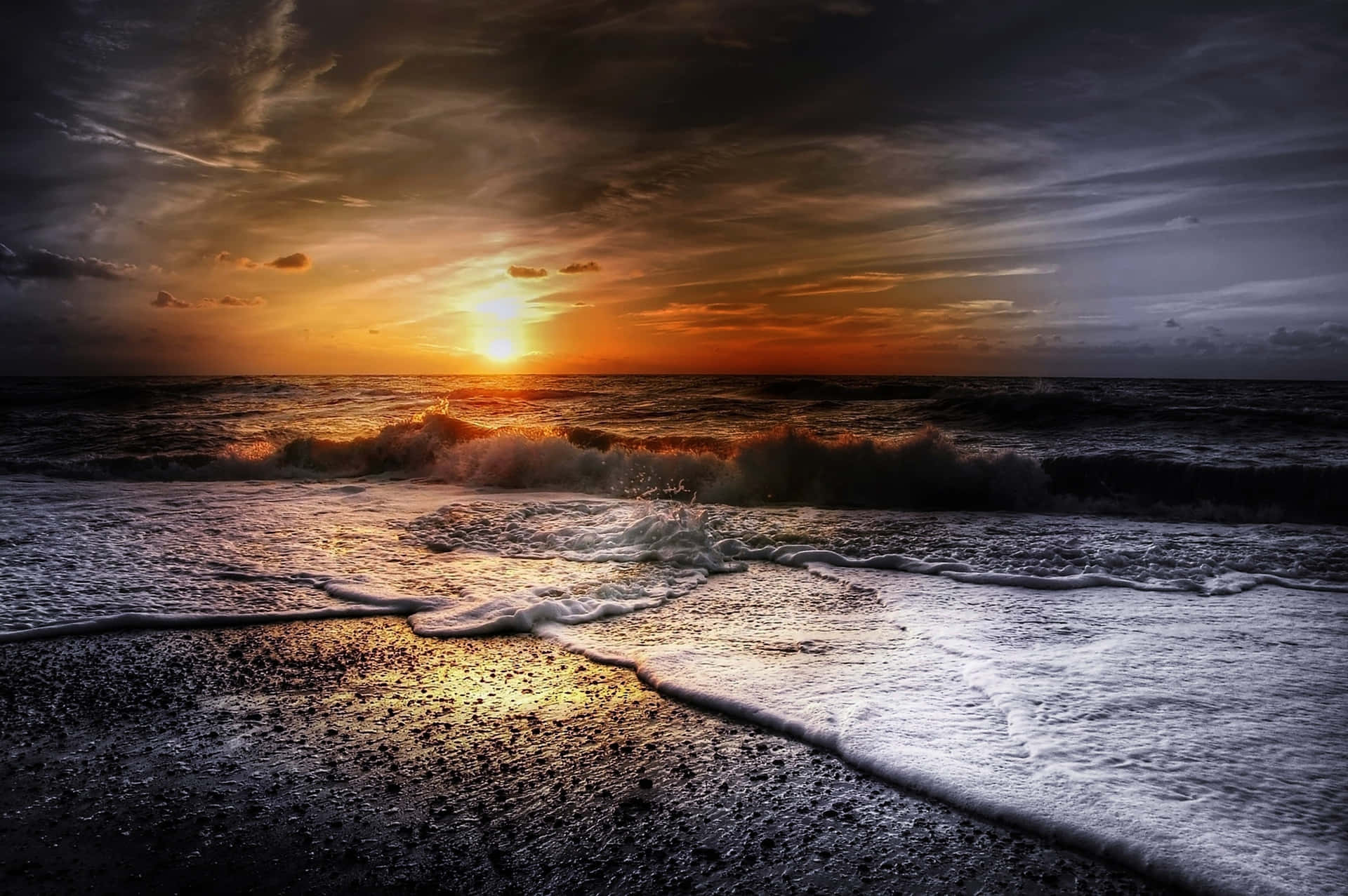 Relax And Watch The Sunset Waves Roll In. Background