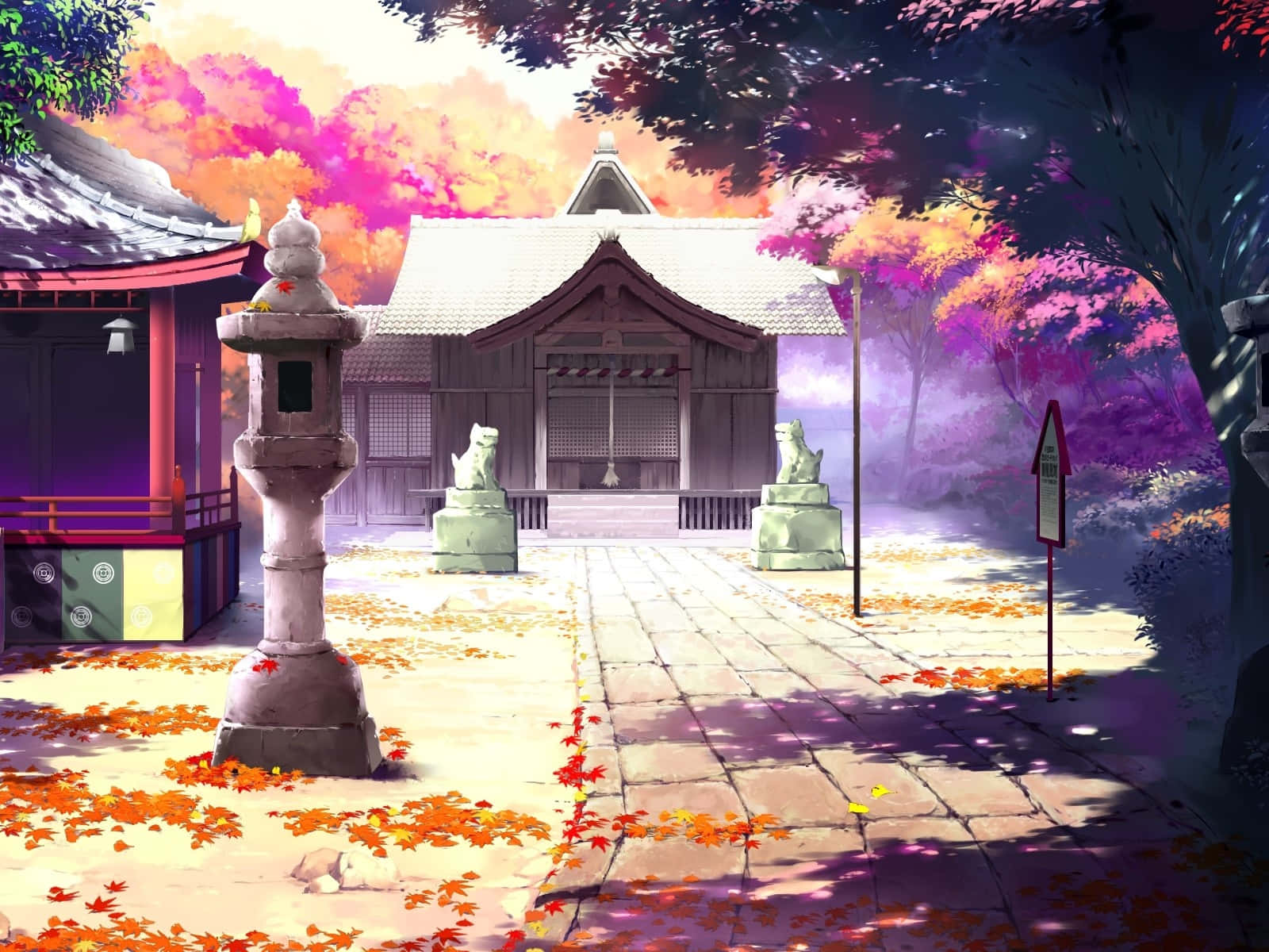 Relax Underneath A Serene Anime Scenery Background