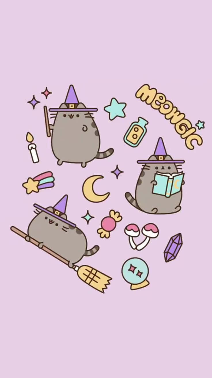 Relax With Kawaii Pusheen Background
