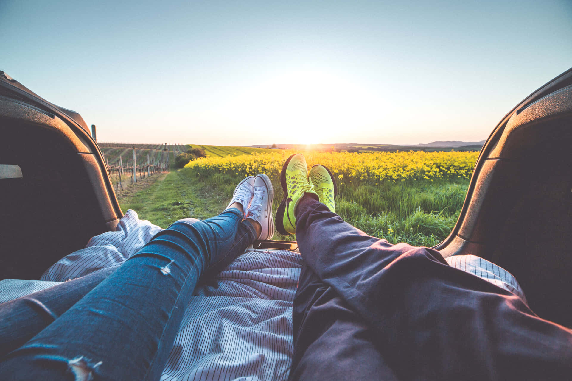 Relaxed Roadtrip Legs View Background