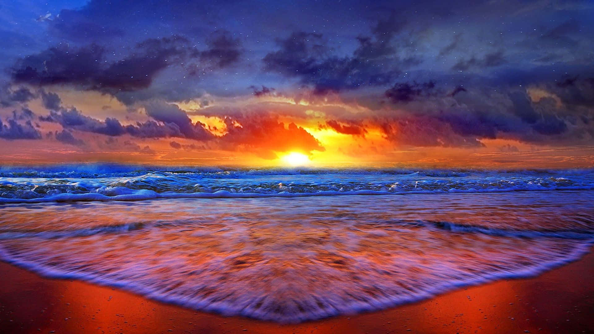 Relaxing Beacheside Sunset Background