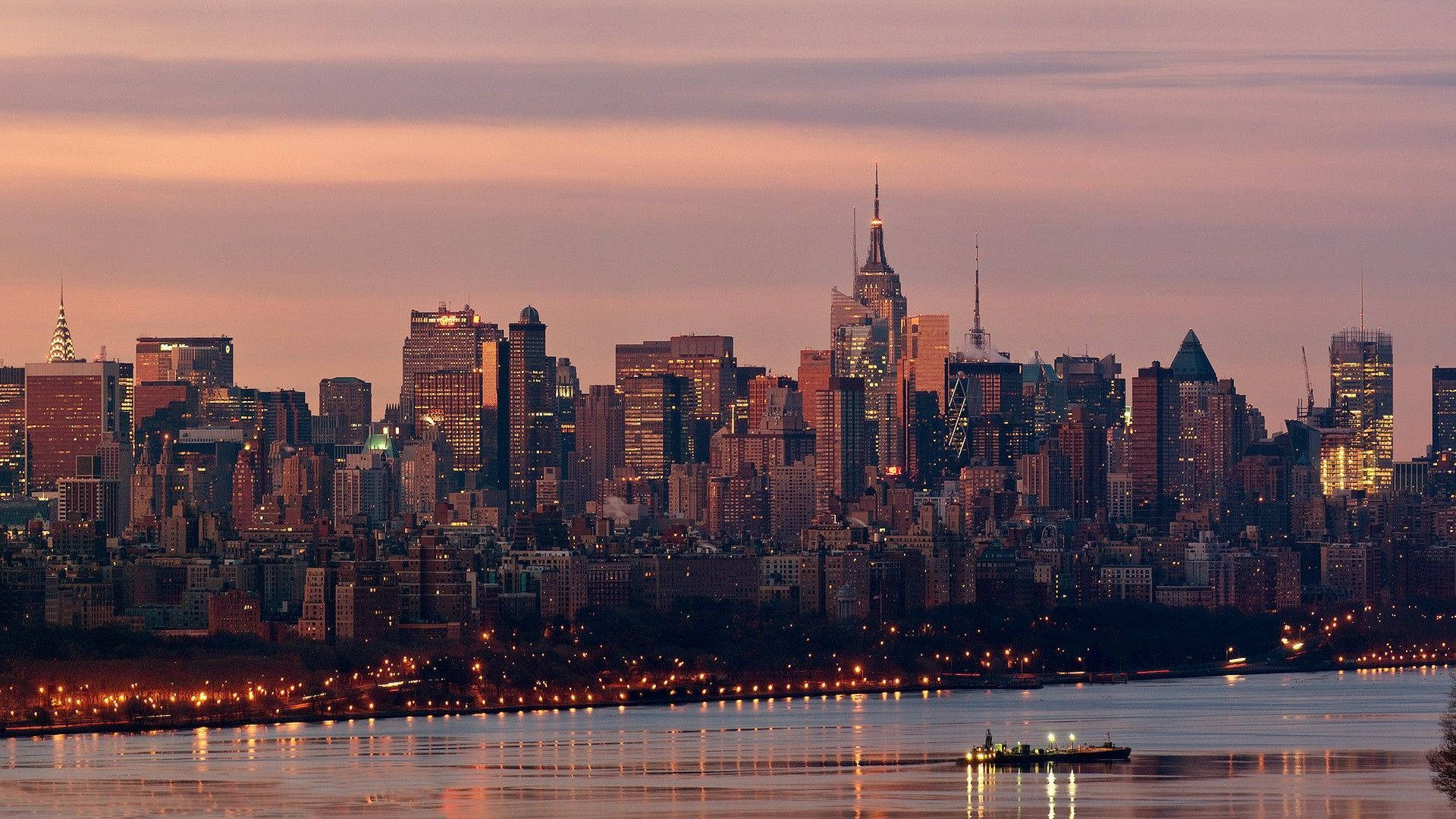 Relaxing New York Skyline View Background