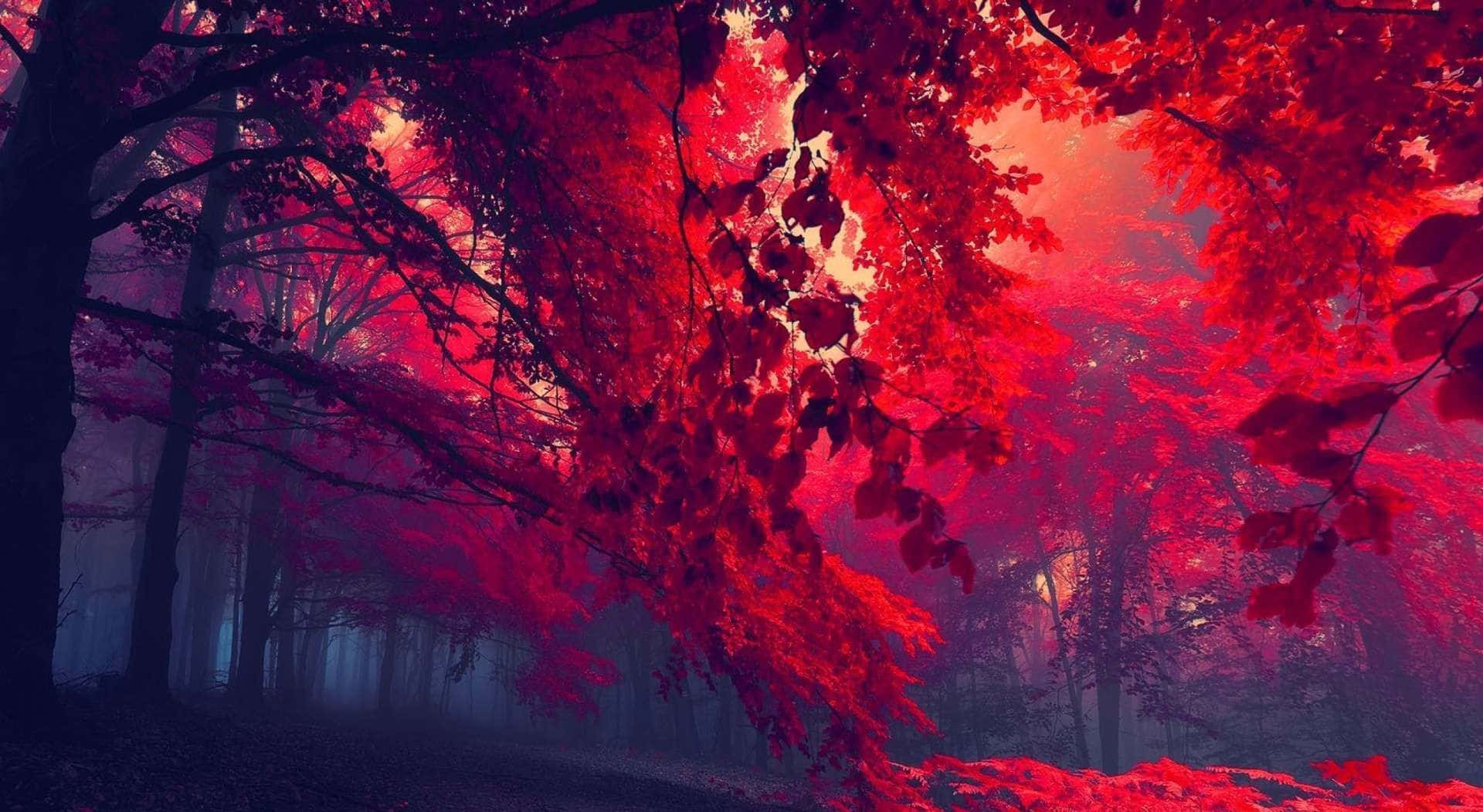 Relaxing Red Anime Aesthetic Background