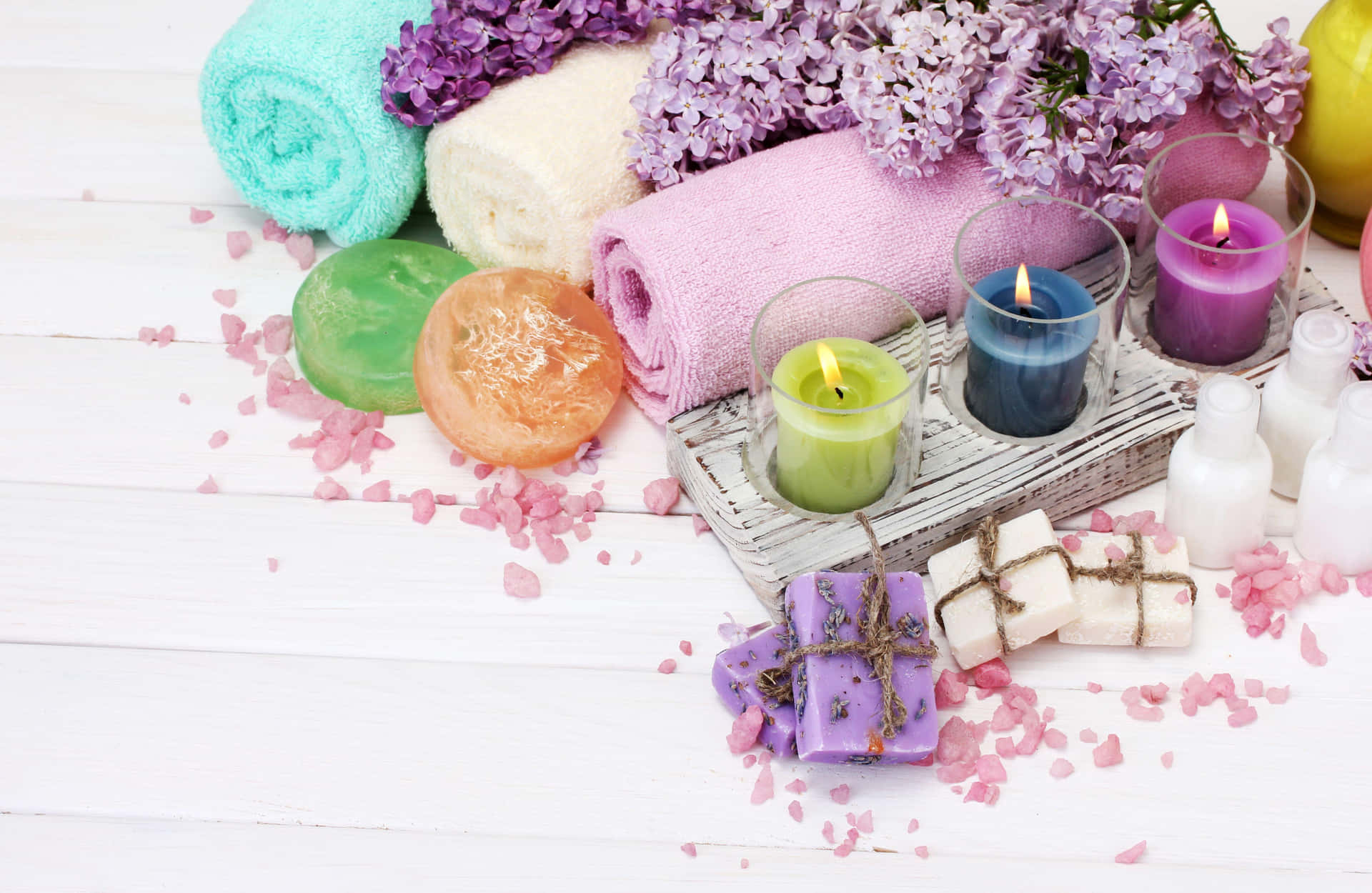 Relaxing Spa Accessories Setup