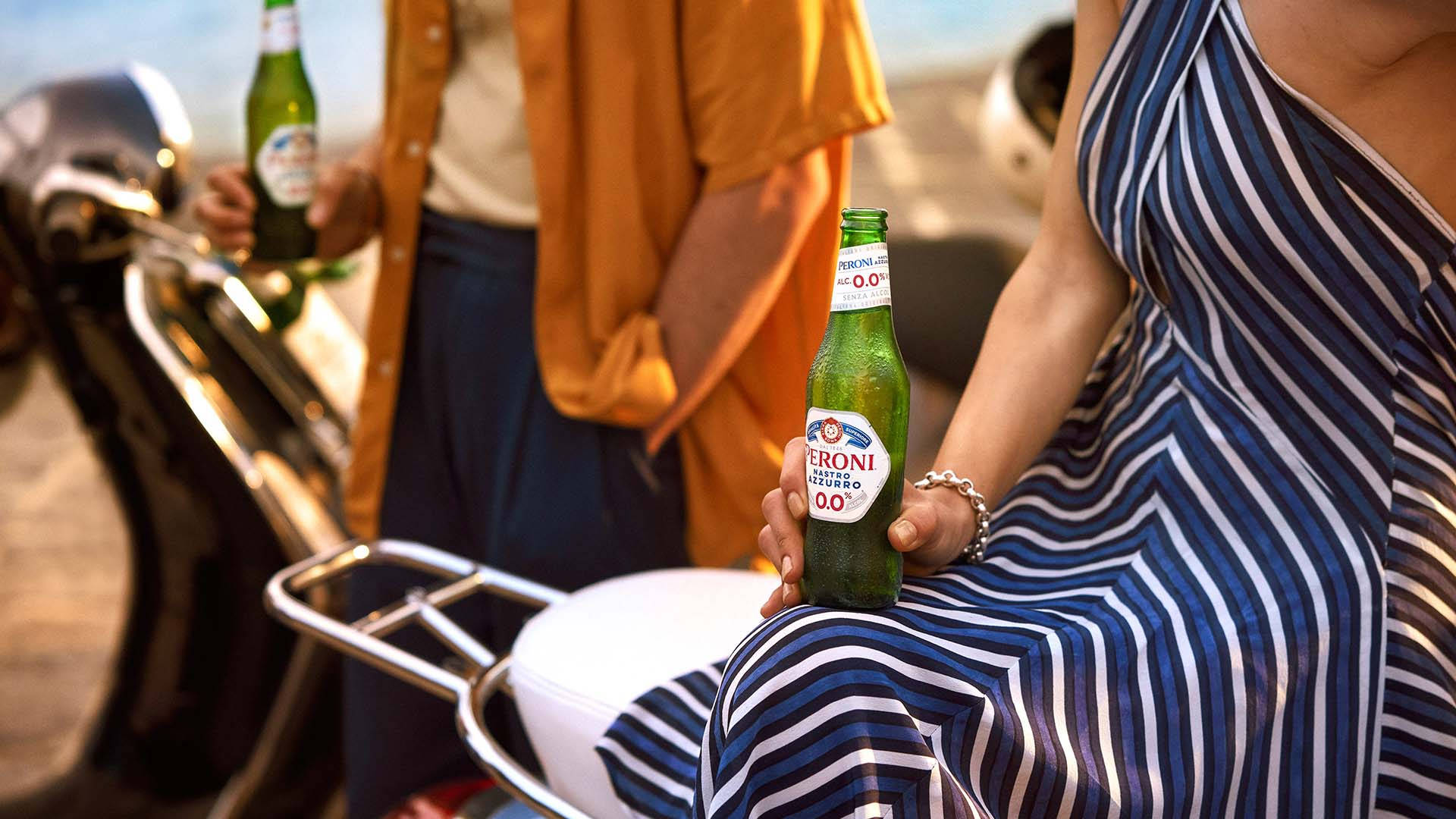 Relaxing With Peroni Beer Background