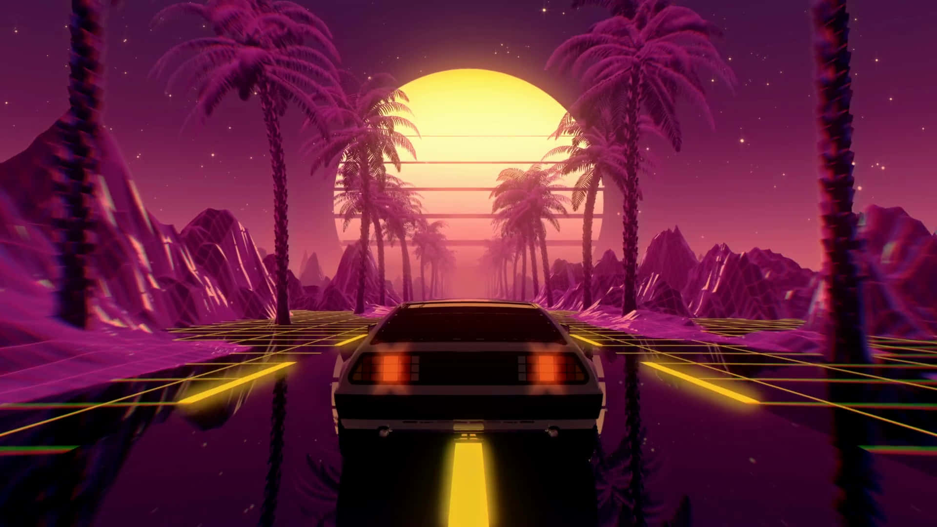 Release Yourself From The Void Of 80s Vaporwave Background