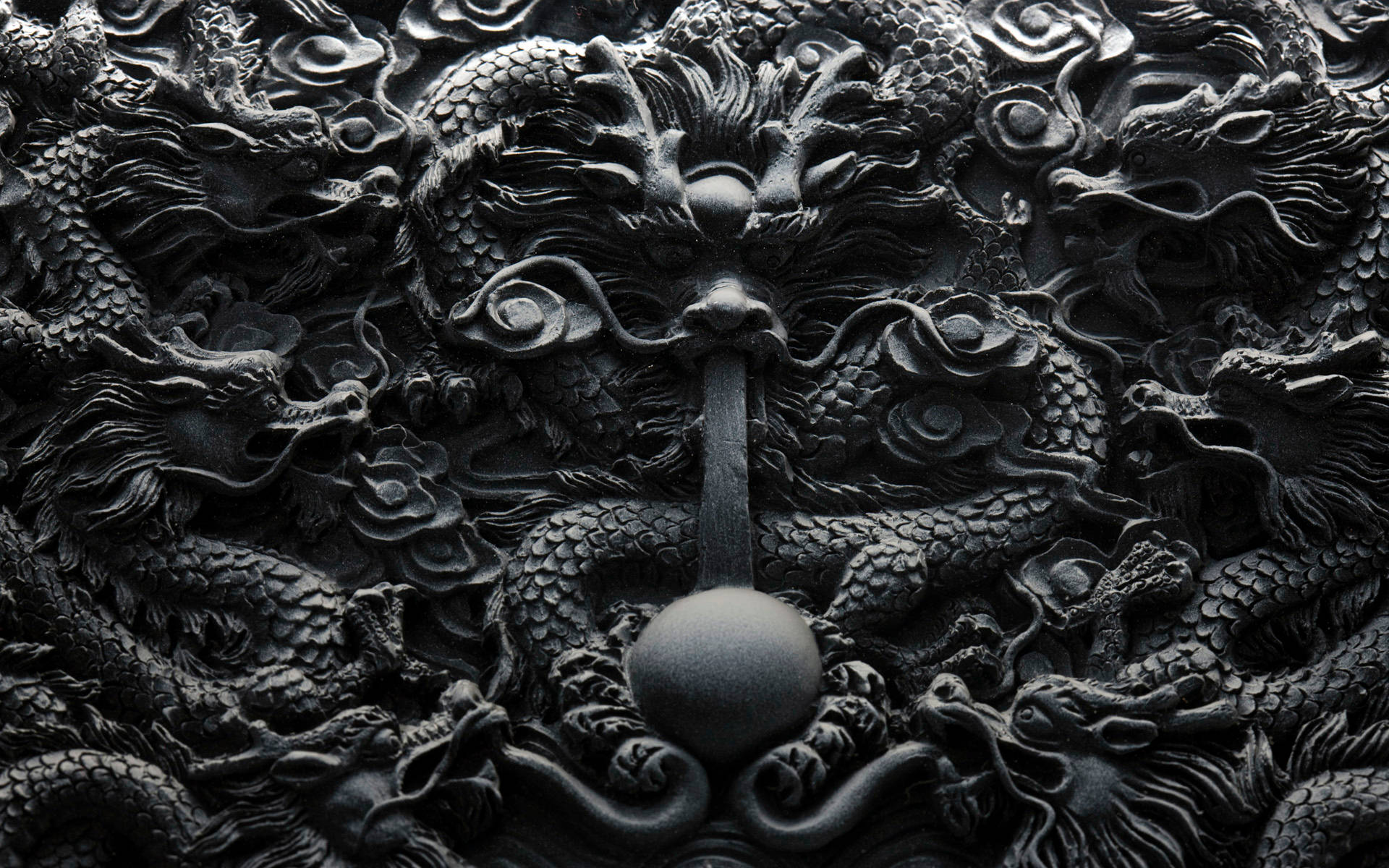Relief 3d Chinese Dragons Background