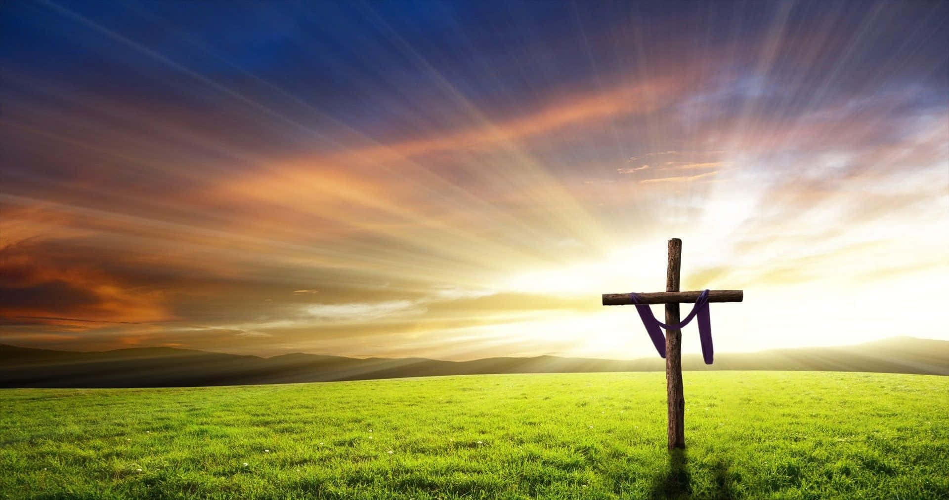 Religious Easter Sunrise Cross