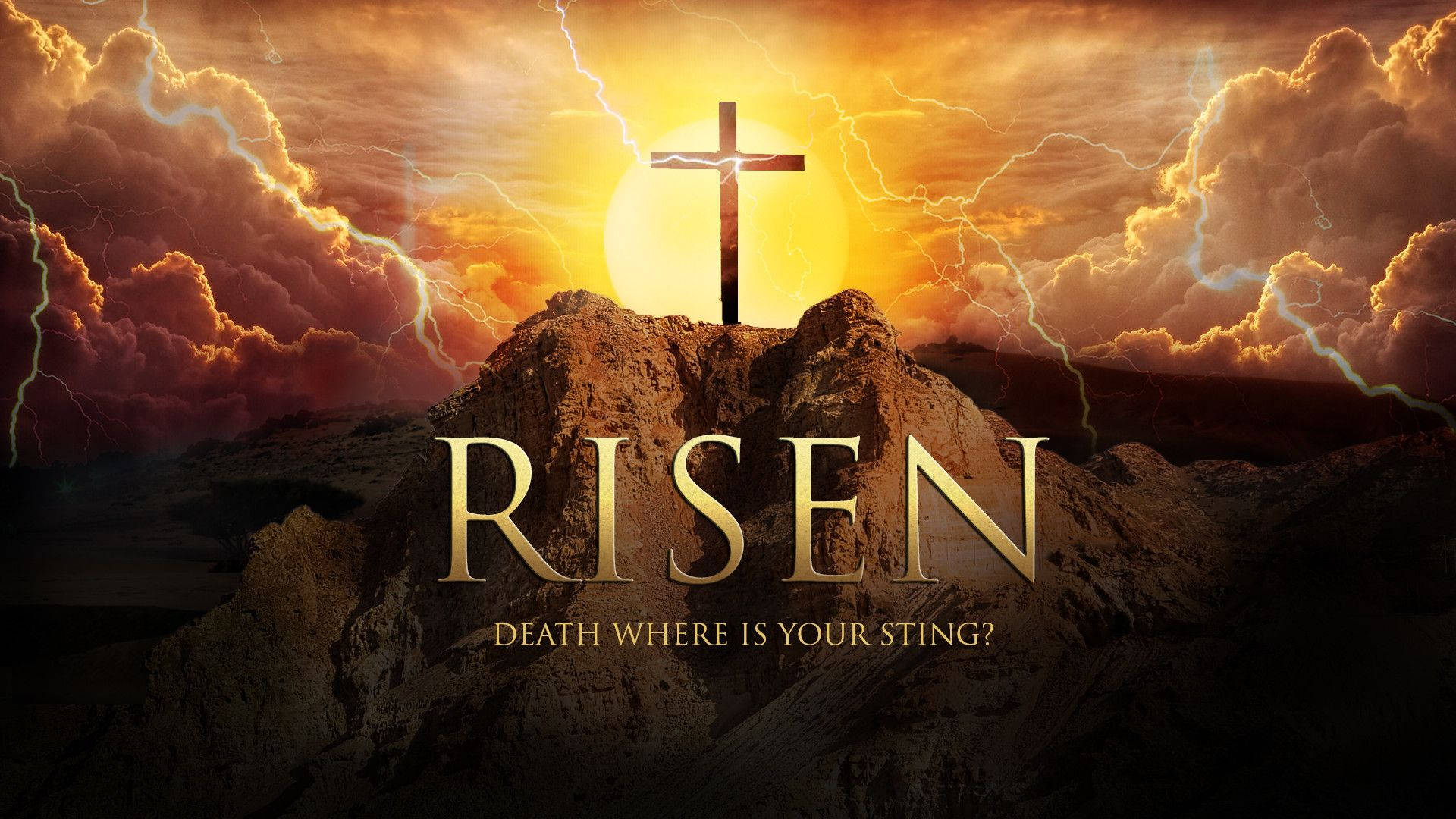 Religious Risen Easter Background