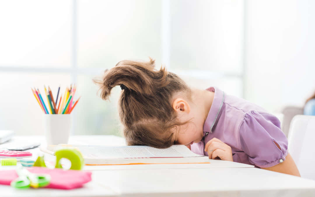 Reluctant Little Girl With Book Background