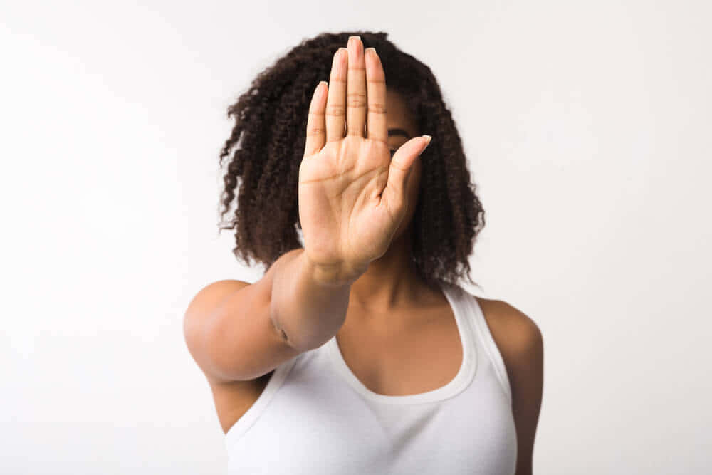 Reluctant Woman Saying No Background