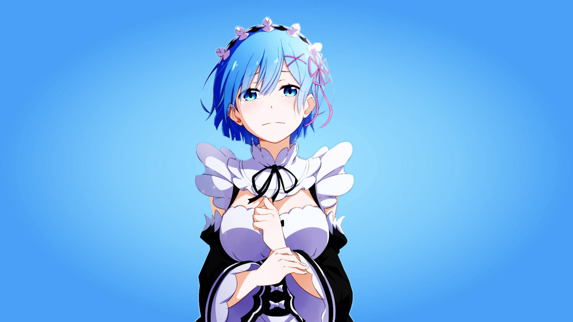 Rem In Blue Aesthetic Background