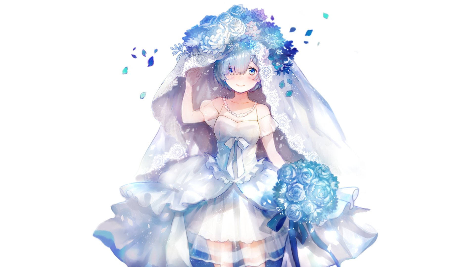 Rem In Wedding Gown Background